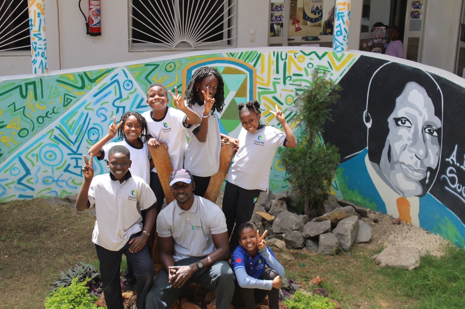 Students in the courtyard